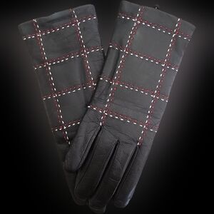 Charter Club Black Lambs Leather Gloves with Stitching Detail. New with tags!